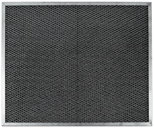 Fettfangfilter mit geschweißtem Rahmen und metallischem Gitterdesign. Ideal für die Verwendung in Abzugshauben, einschließlich Produkte von Wolf.
